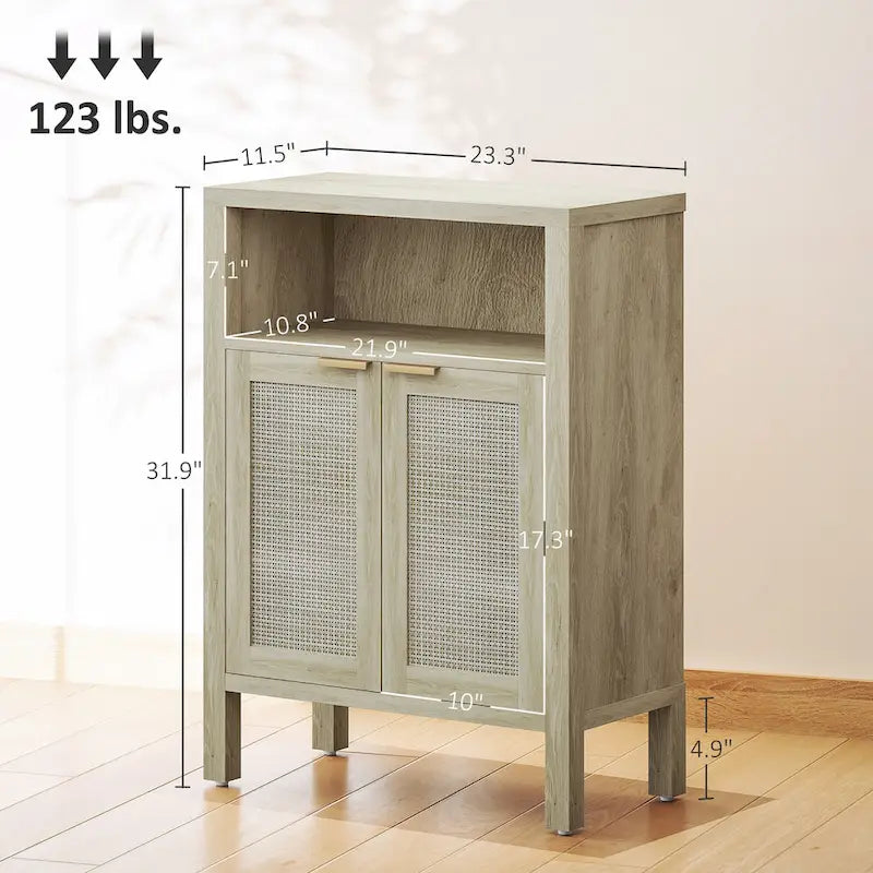 HOMCOM Sideboard Buffet Cabinet with Storage, Modern Accent Cabinet with 2 Doors and Adjustable Shelf, Freestanding Buffet Table