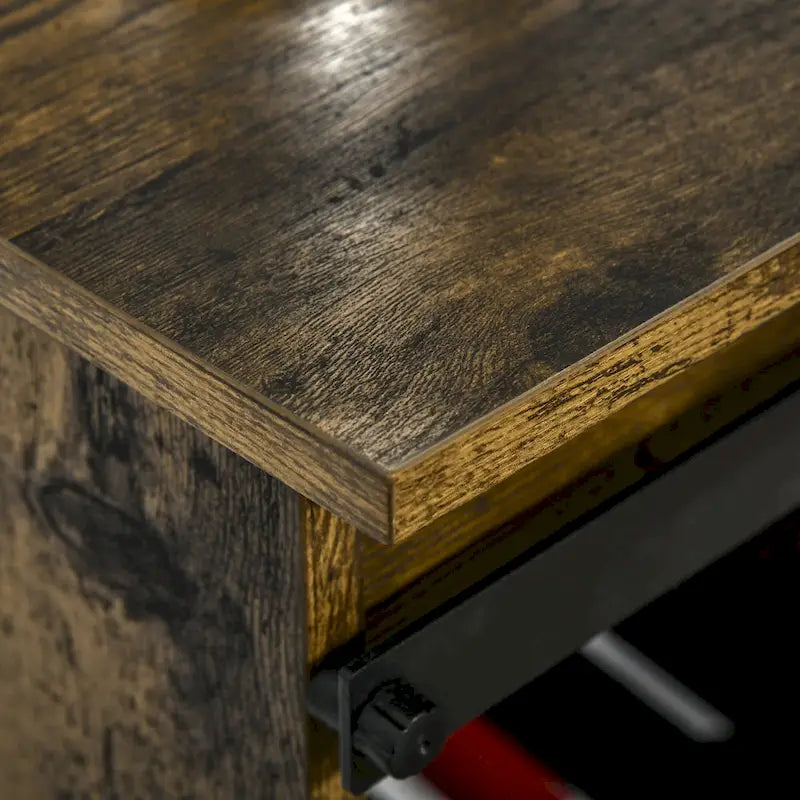 Buffet de rangement industriel, Meuble de bar de service avec porte coulissante et casier à vin 6 bouteilles