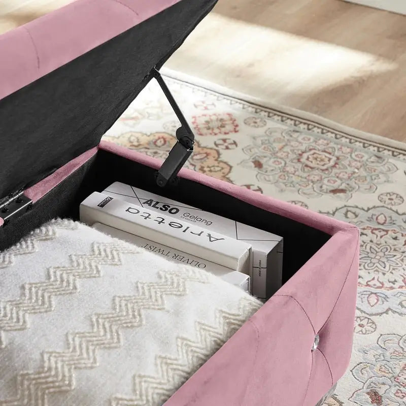 Banc de rangement, banc d'entrée à couvercle relevable avec charnière de sécurité, coffre de rangement avec siège rembourré