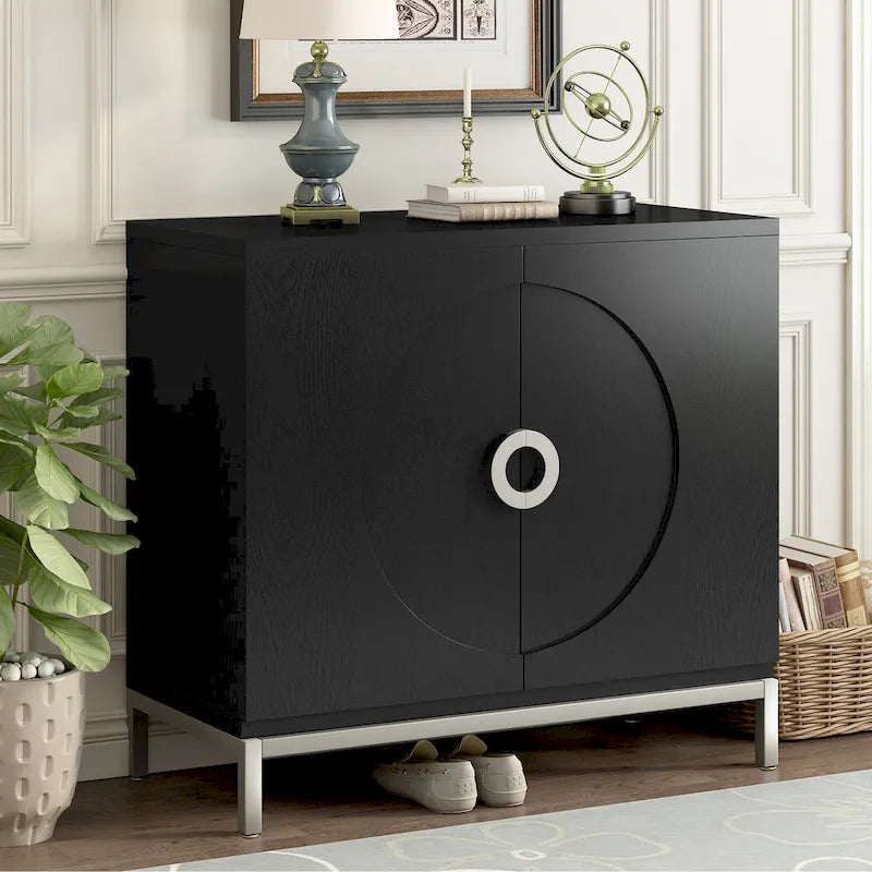 Petit meuble de rangement d'appoint avec placage en bois massif