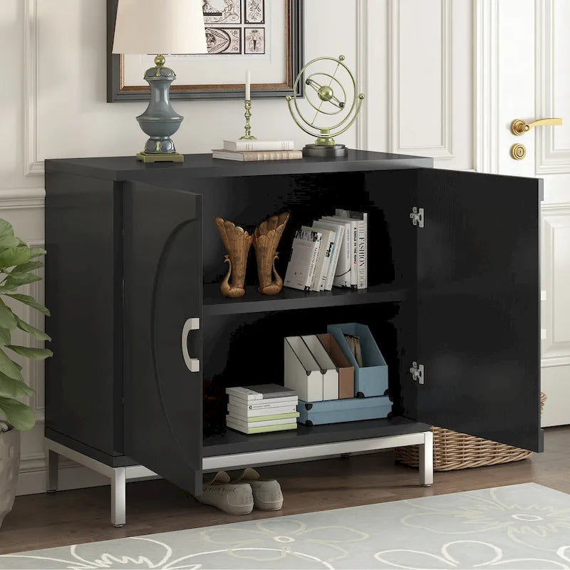 Petit meuble de rangement d'appoint avec placage en bois massif