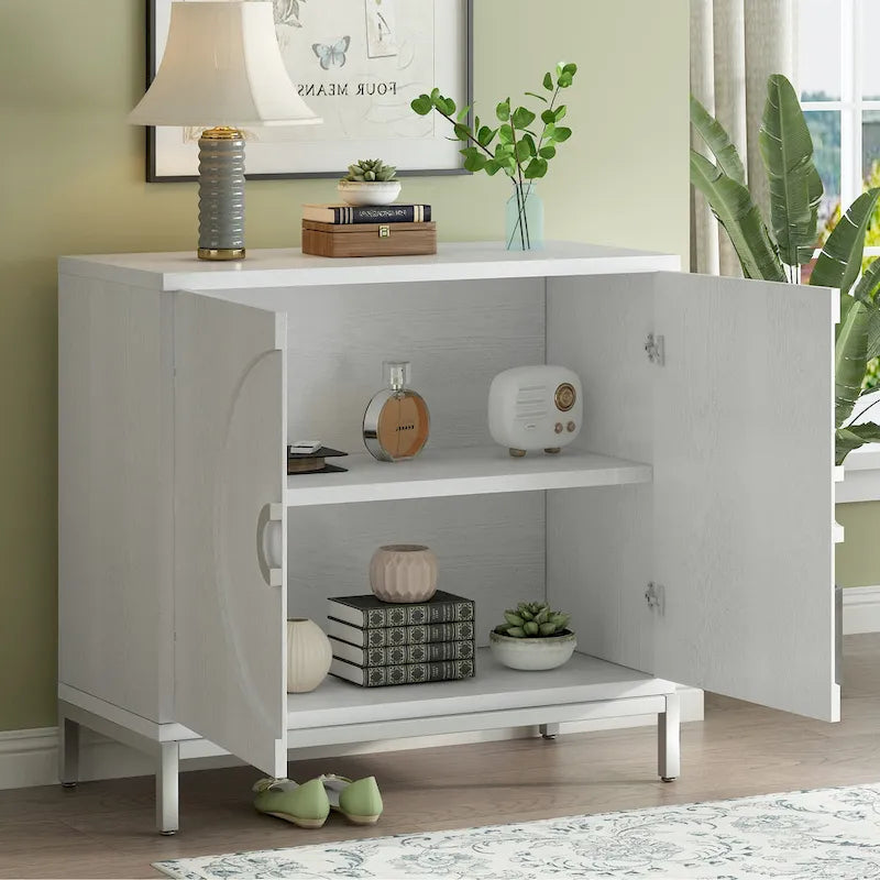 Petit meuble de rangement d'appoint avec placage en bois massif