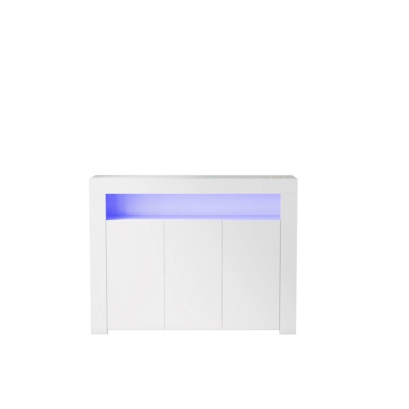 Bahut de salon avec rangement et éclairage LED, 3 portes