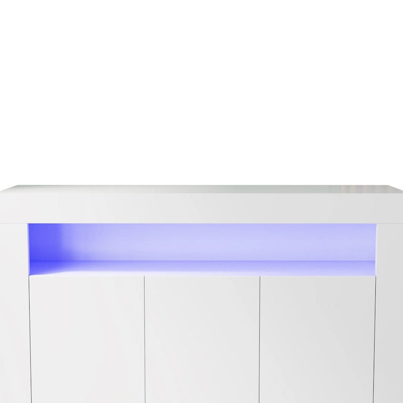 Bahut de salon avec rangement et éclairage LED, 3 portes
