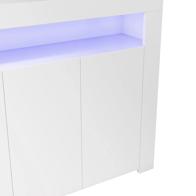 Bahut de salon avec rangement et éclairage LED, 3 portes
