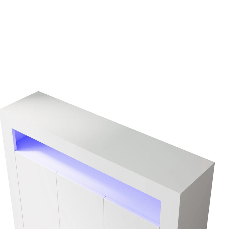 Bahut de salon avec rangement et éclairage LED, 3 portes