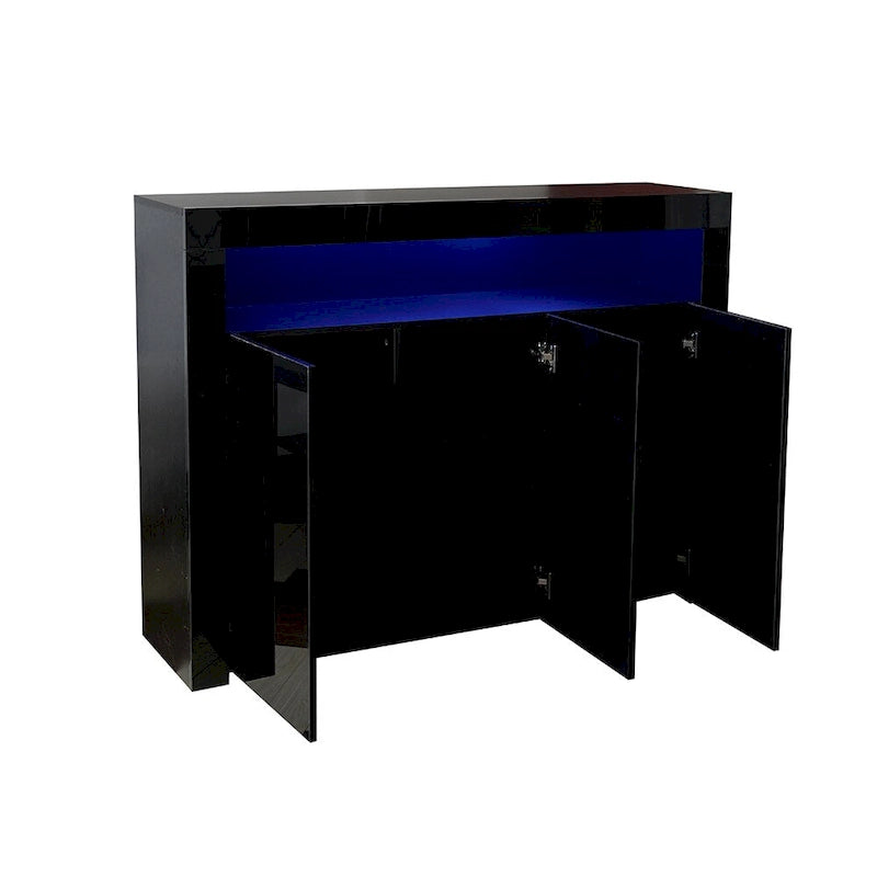 Bahut de salon avec rangement et éclairage LED, 3 portes