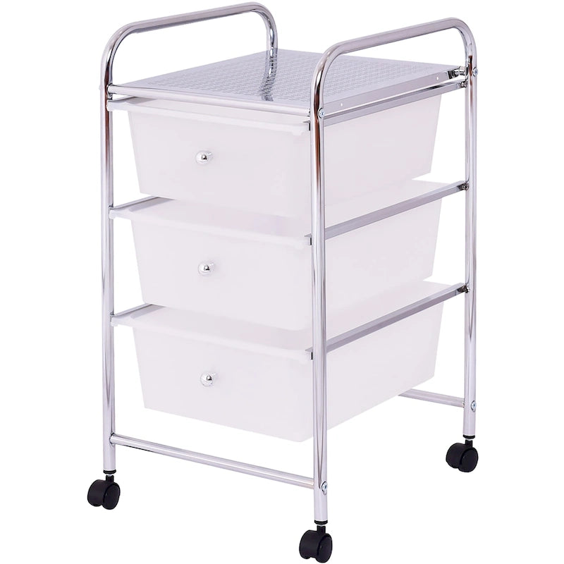 Meuble de rangement à roulettes avec 3 tiroirs