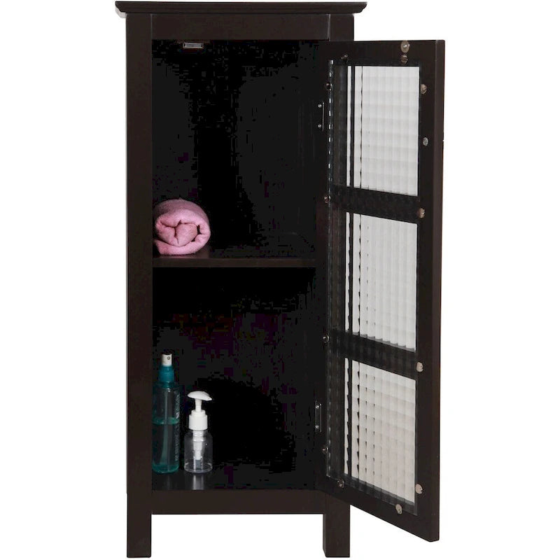 Meuble bas avec porte en verre - Fini espresso