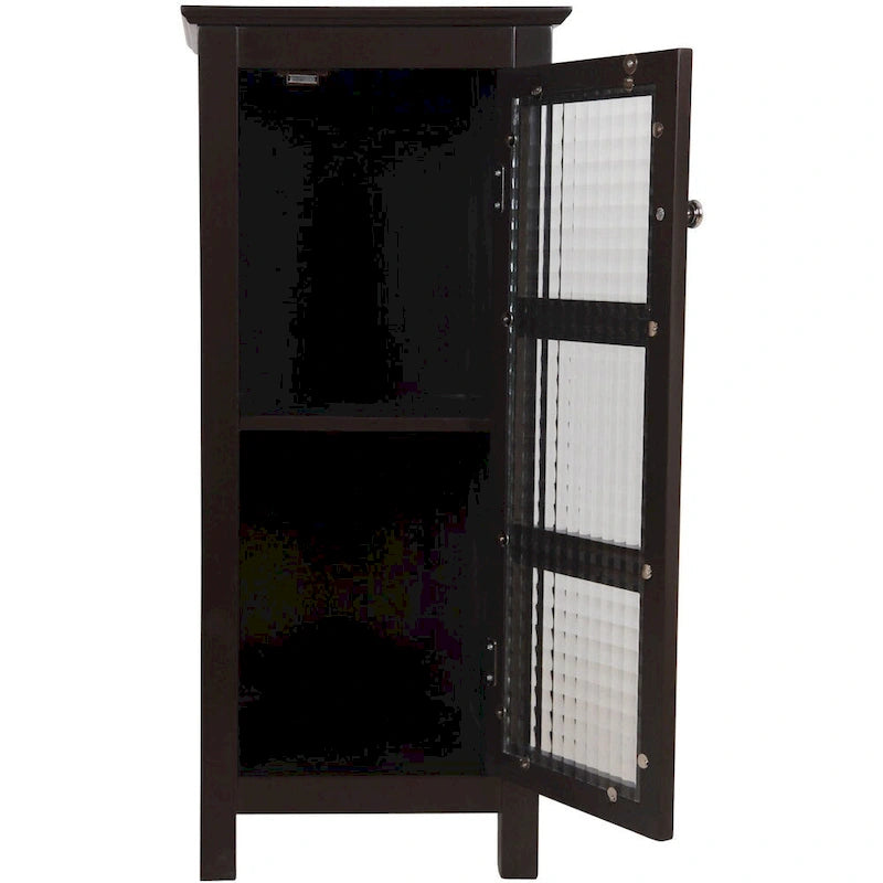 Meuble bas avec porte en verre - Fini espresso