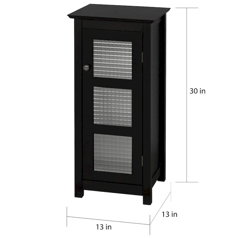 Meuble bas avec porte en verre - Fini espresso