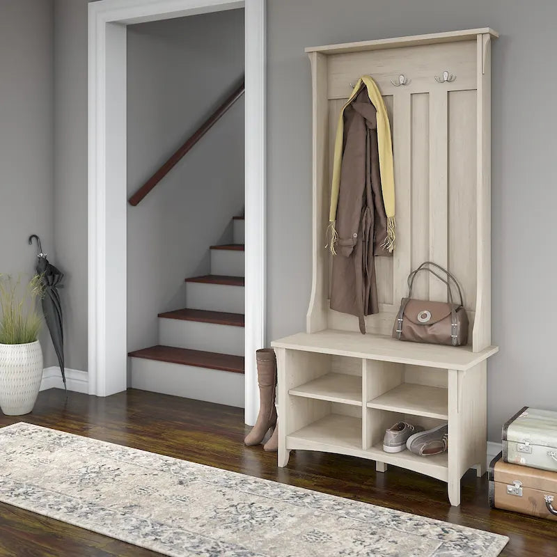 Porte-manteau avec banc de rangement - 31,73"L x 15,75"l x 68,12"H
