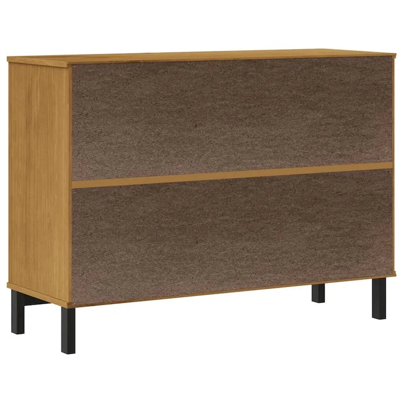 Buffet avec porte vitrée 110x40x80 cm en pin massif