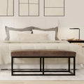 Banc ottoman rectangulaire contemporain de 44 pouces de large - 14,6 P x 44 L x 18,5 H