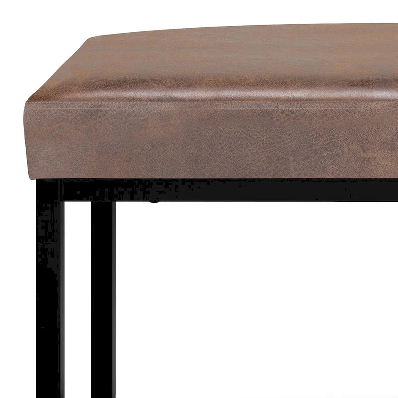 Banc ottoman rectangulaire contemporain de 44 pouces de large - 14,6 P x 44 L x 18,5 H