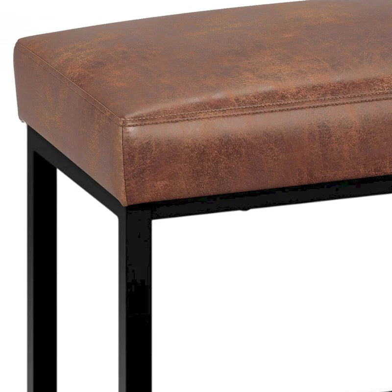 Banc ottoman rectangulaire contemporain de 44 pouces de large - 14,6 P x 44 L x 18,5 H