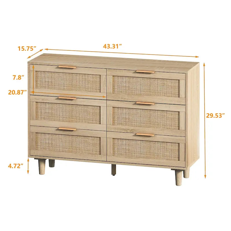 43.316-Meuble de rangement en rotin à tiroirs, pour chambre à coucher, salon