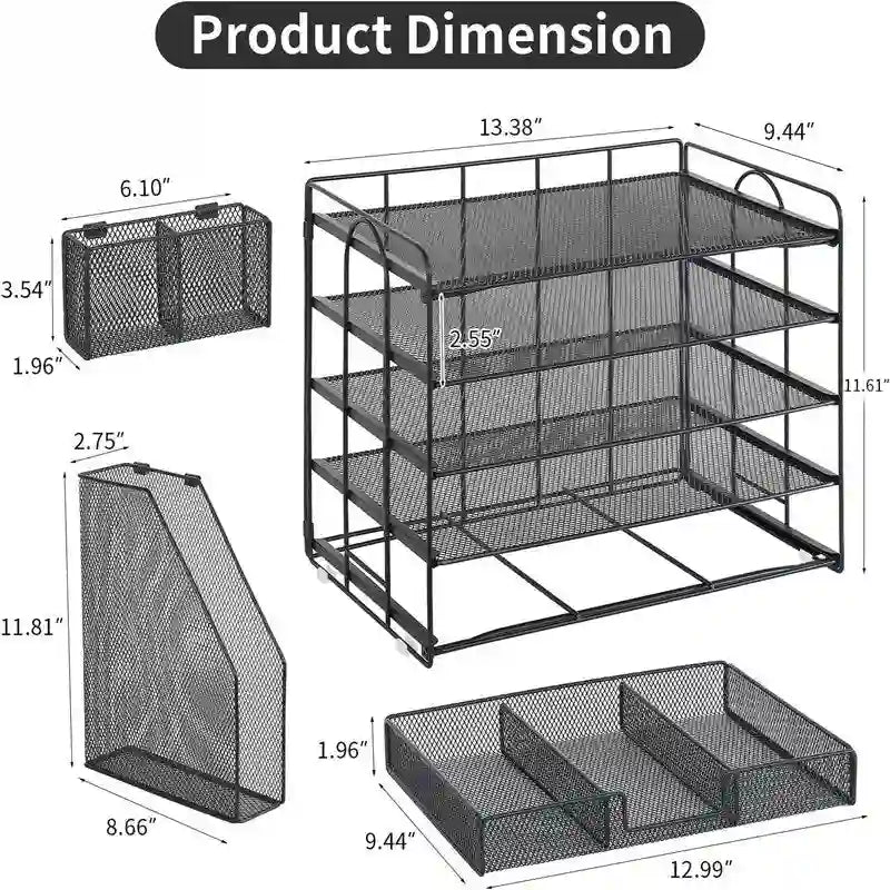 Accessoires de bureau 5 niveaux et bureau de travail - 16.15P x 9.45L x 11.25H