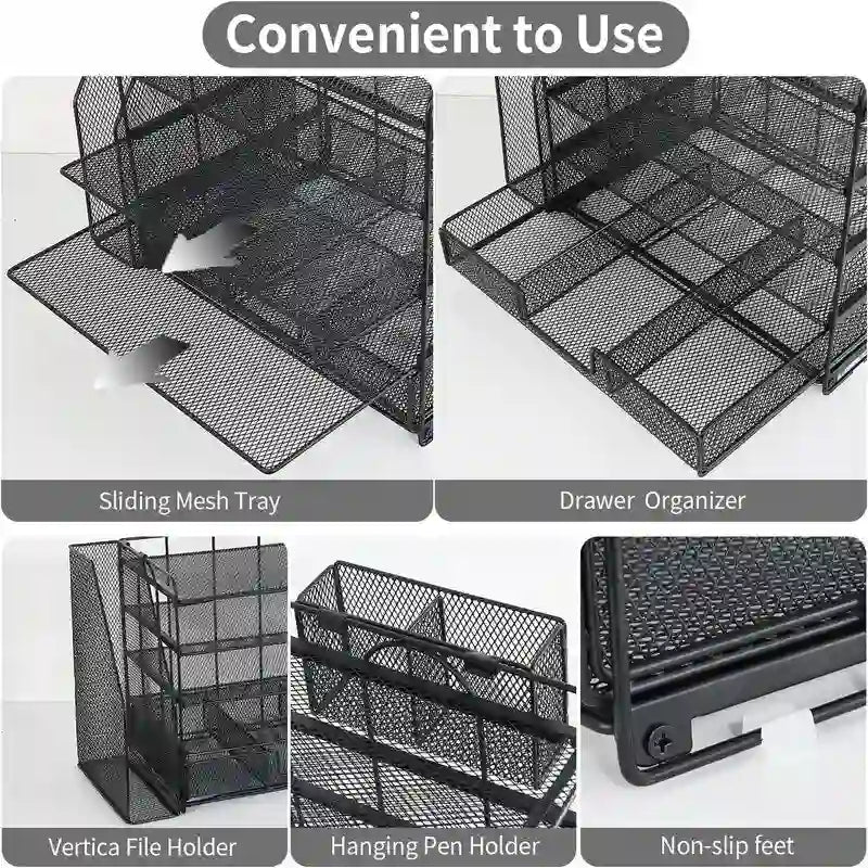 Accessoires de bureau 5 niveaux et bureau de travail - 16.15P x 9.45L x 11.25H