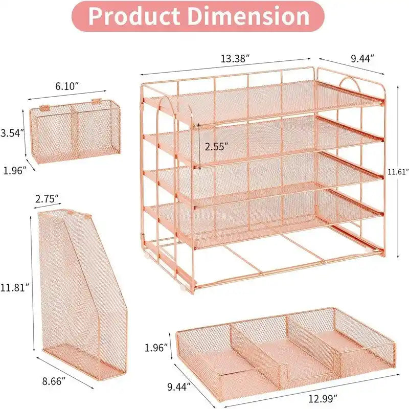 Accessoires de bureau 5 niveaux et bureau de travail - 16.15P x 9.45L x 11.25H