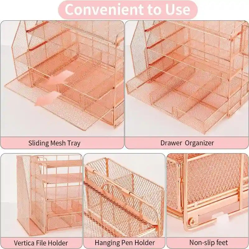 Accessoires de bureau 5 niveaux et bureau de travail - 16.15P x 9.45L x 11.25H
