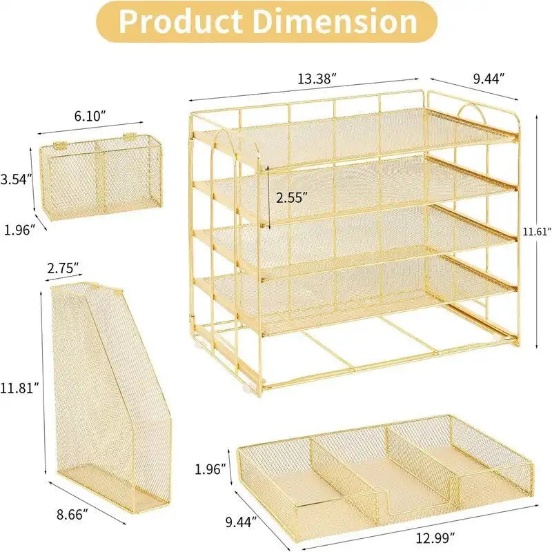 Accessoires de bureau 5 niveaux et bureau de travail - 16.15P x 9.45L x 11.25H