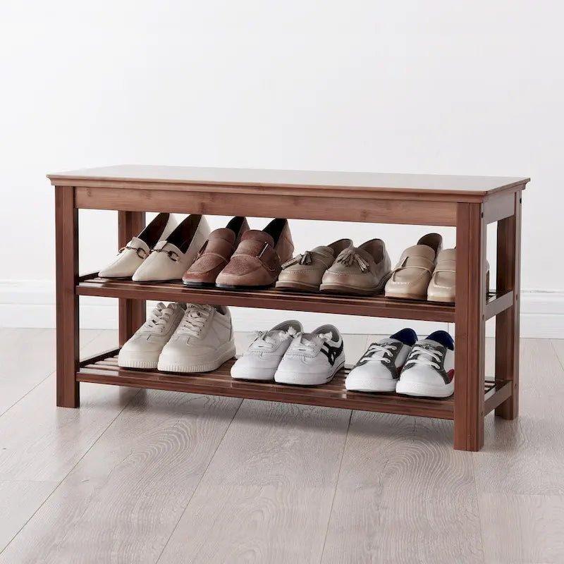 Meuble de rangement simple pour la maison, banc de rangement à chaussures pour entrée, armoire à chaussures économique à deux niveaux