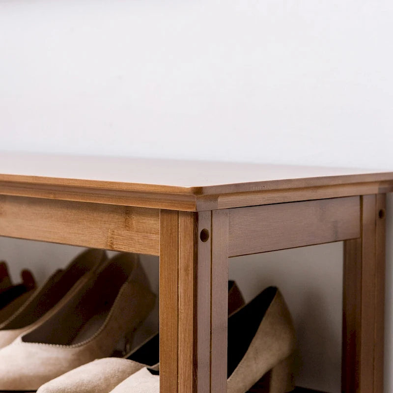 Meuble de rangement simple pour la maison, banc de rangement à chaussures pour entrée, armoire à chaussures économique à deux niveaux