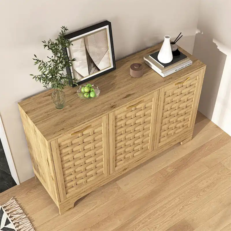 Armoire de rangement avec 3 portes, Buffet de rangement en bois