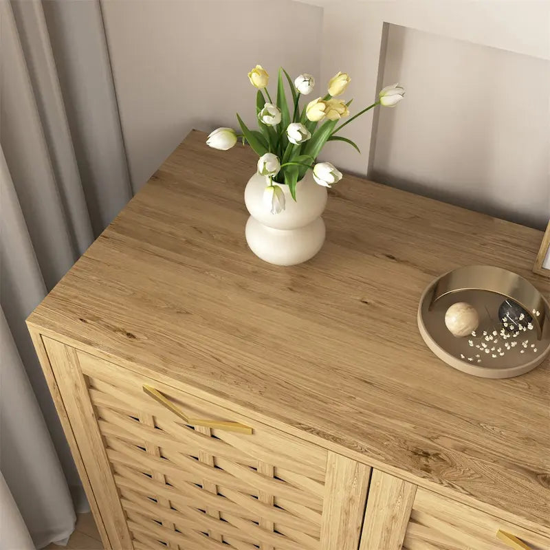 Armoire de rangement avec 3 portes, Buffet de rangement en bois