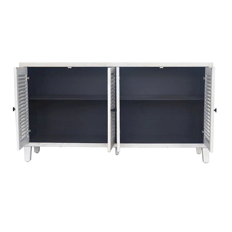 Meuble d'appoint 4 portes persiennes Buffet en bois