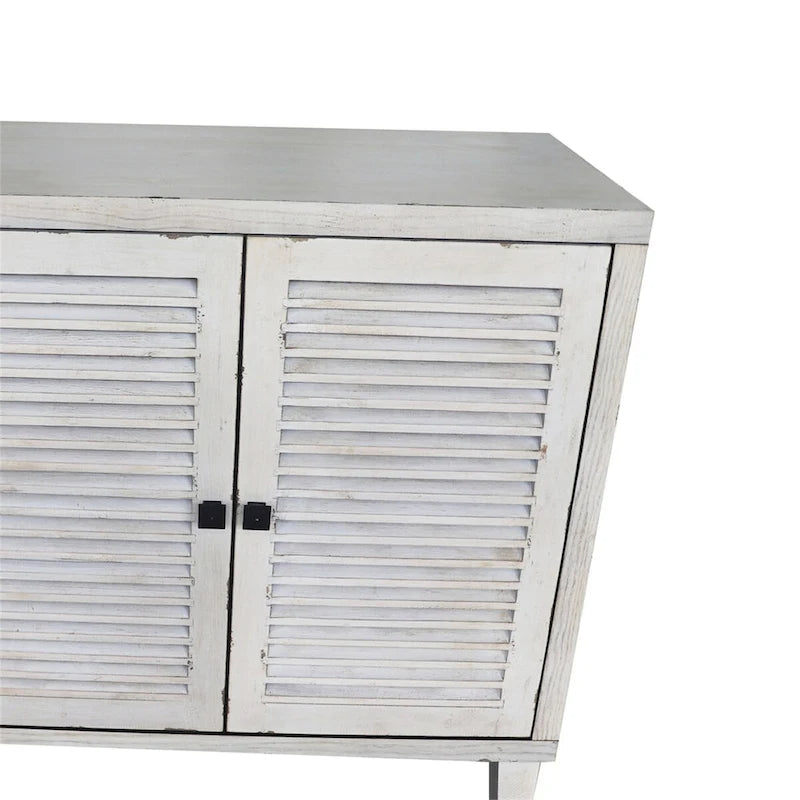 Meuble d'appoint 4 portes persiennes Buffet en bois