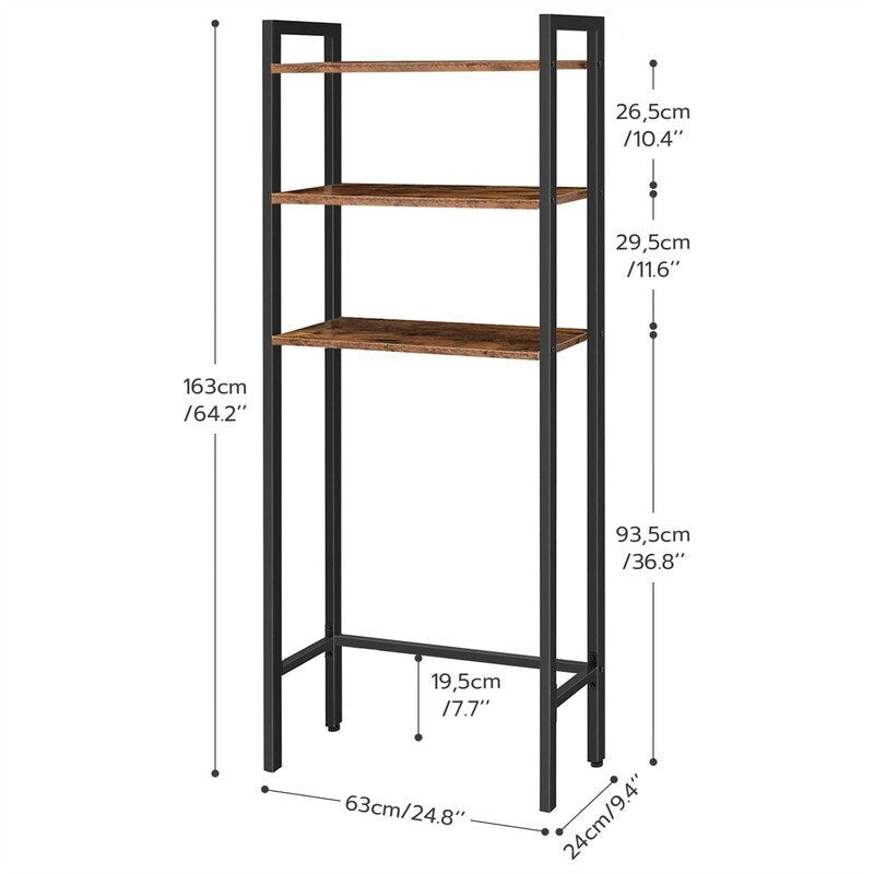 Meuble de rangement au-dessus des toilettes - 9,4P x 24,8L x 64,2H