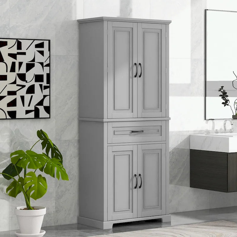 Meuble de rangement de salle de bain avec portes et tiroir