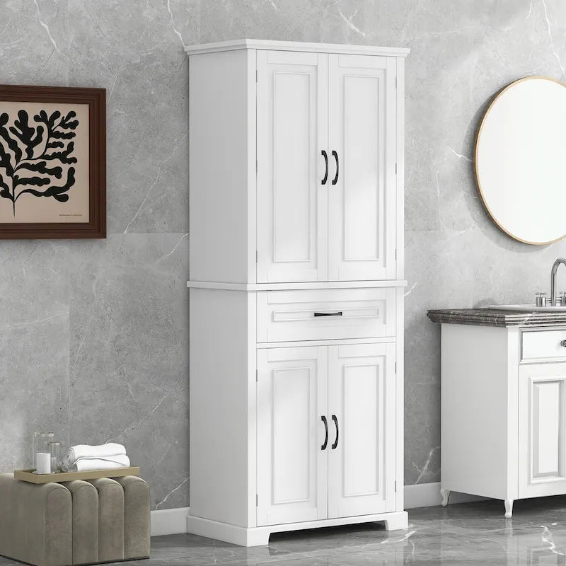 Meuble de rangement de salle de bain avec portes et tiroir