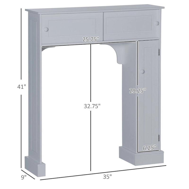Meuble de rangement au-dessus des toilettes avec étagères réglables, Étagère de toilettes