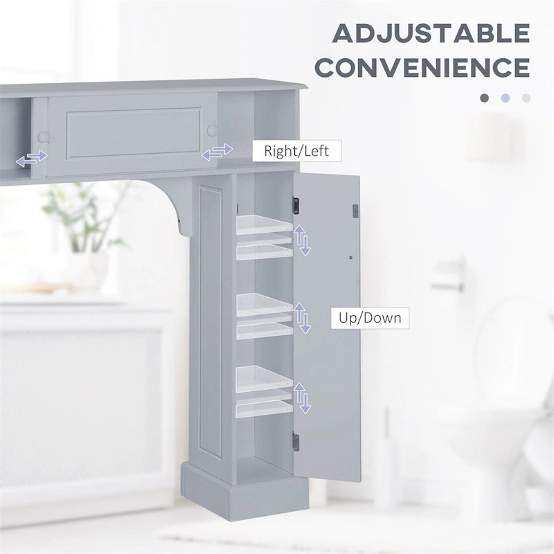 Meuble de rangement au-dessus des toilettes avec étagères réglables, Étagère de toilettes