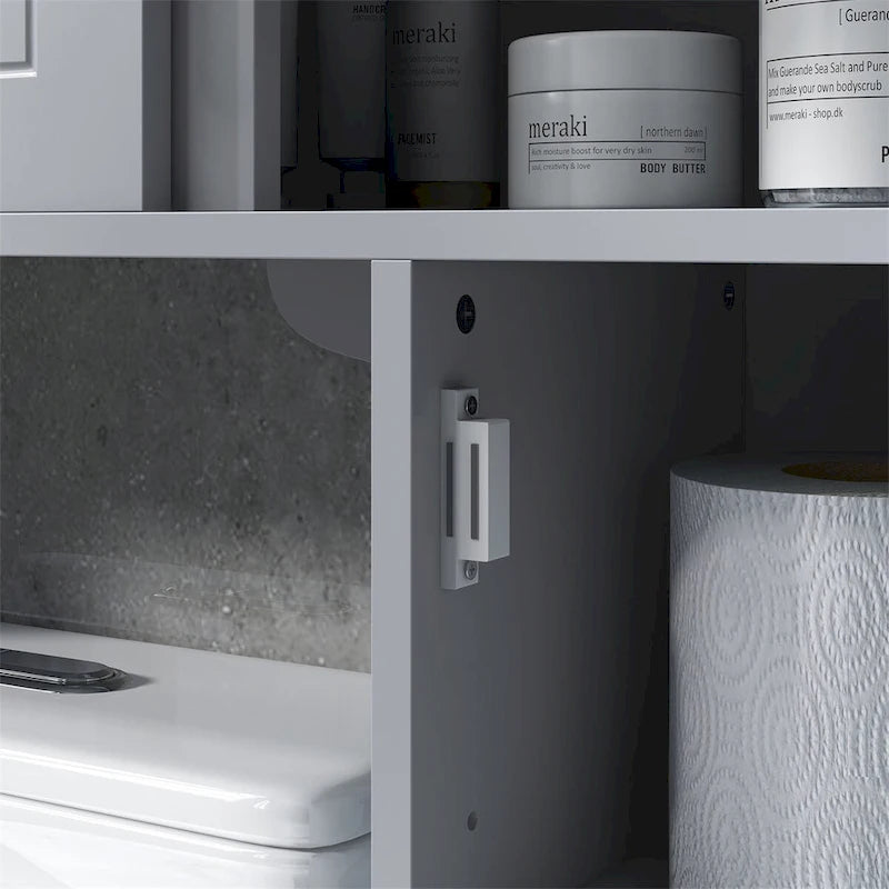 Meuble de rangement au-dessus des toilettes avec étagères réglables, Étagère de toilettes
