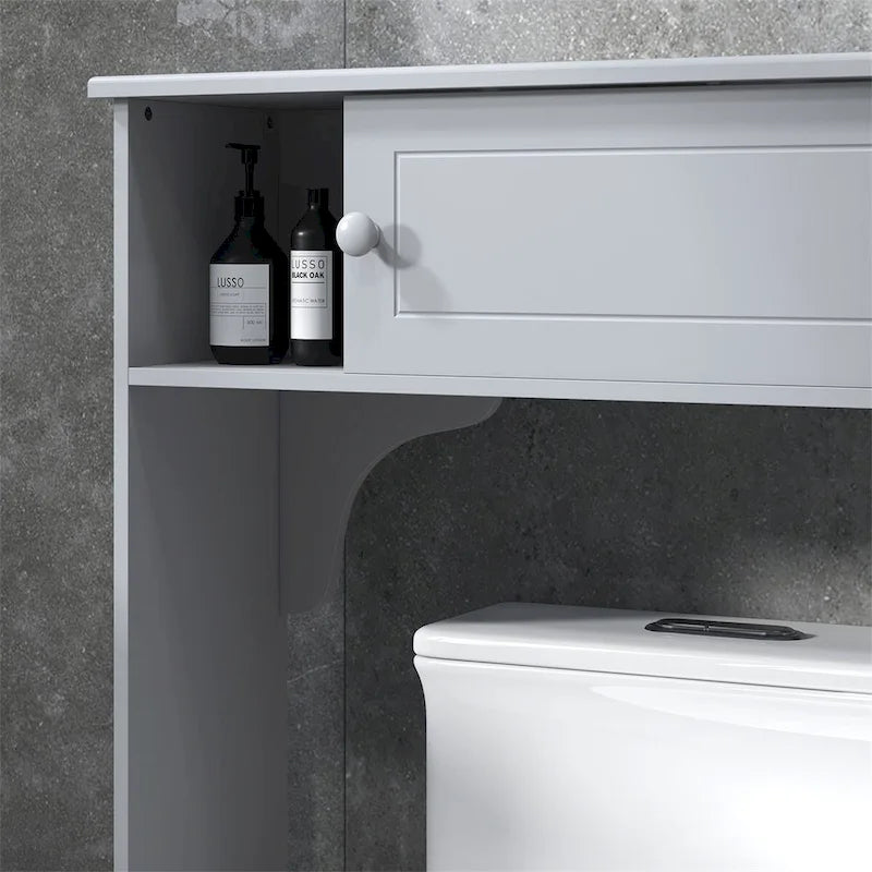 Meuble de rangement au-dessus des toilettes avec étagères réglables, Étagère de toilettes
