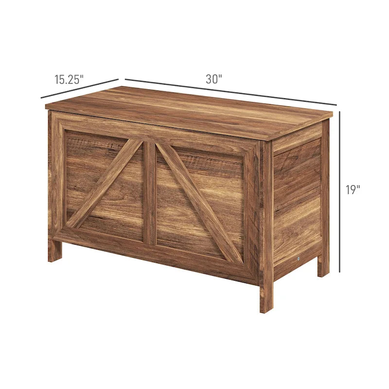 Coffre de rangement de ferme 30", organisateur à couvercle relevable avec charnière de sécurité, ouverture à 100° pour chambre, entrée, salon
