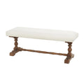 Banc d'intérieur en tissu avec pieds tournés marron - Crème