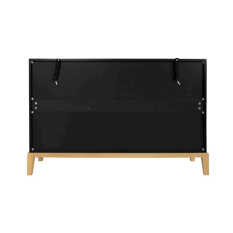 Meuble de rangement 3 portes à lignes sculptées, buffet avec étagère réglable, grand meuble d'appoint de rangement