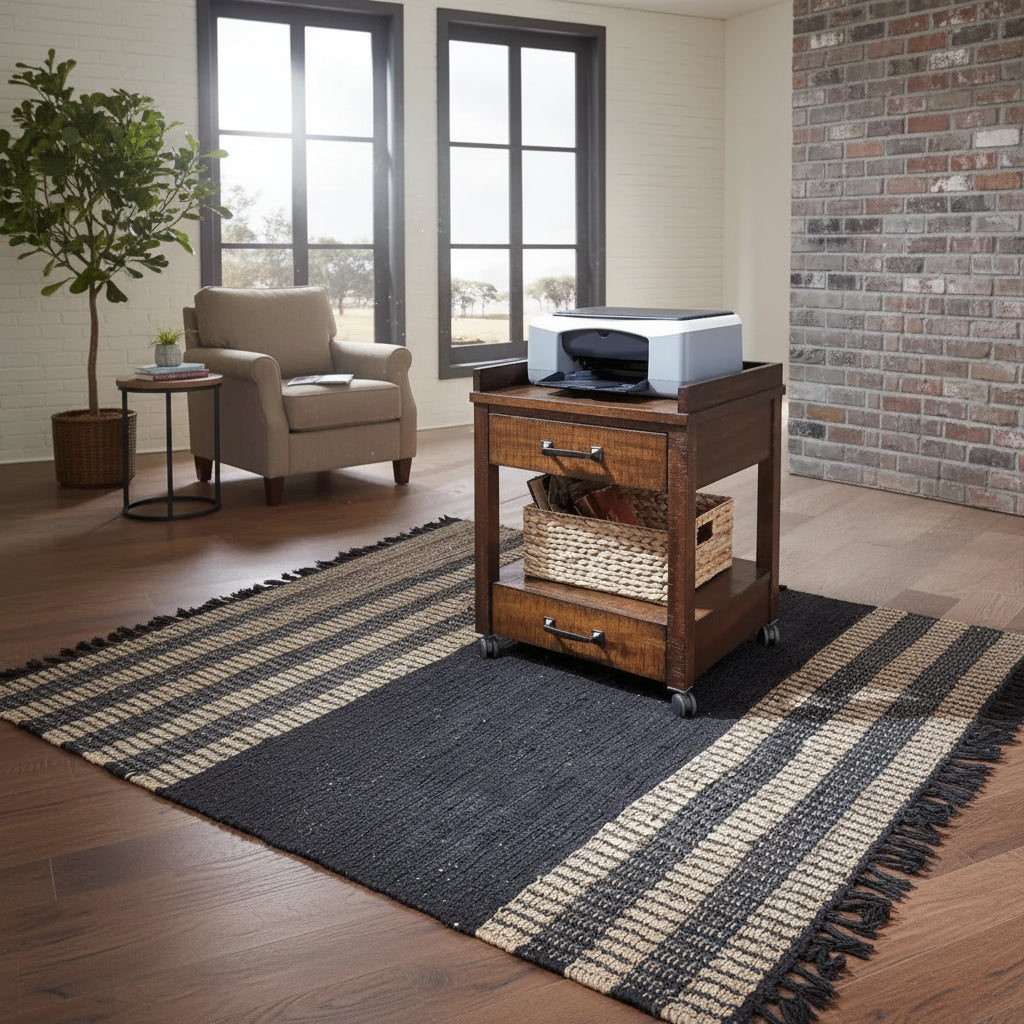 Baldridge Rustic Brown Casual Printer Stand
