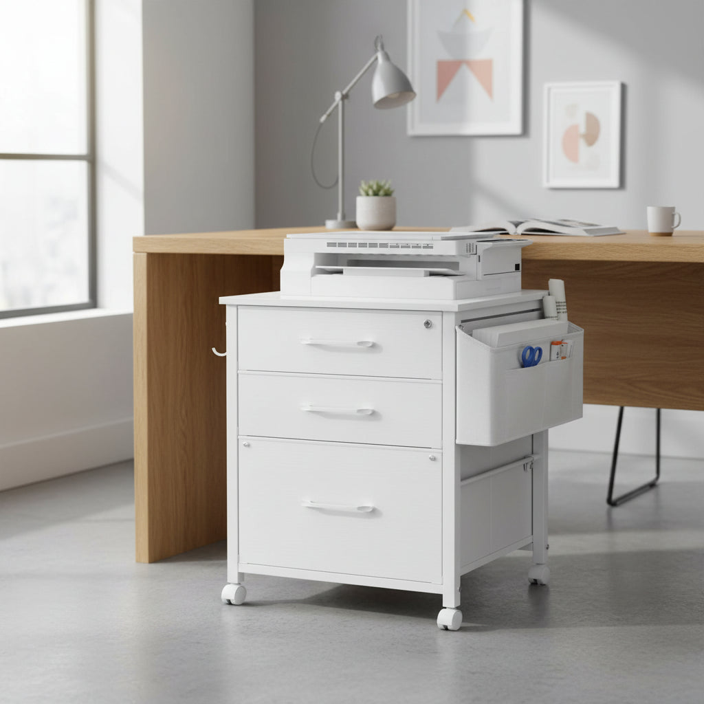 Petits Classeurs pour Bureau à Domicile - Classeur à 3 Tiroirs - 39,83 P x 38,86 L x 67,56 H cm